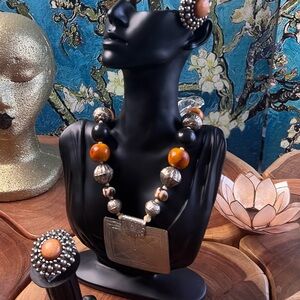 Tribal looking costume jewelry.